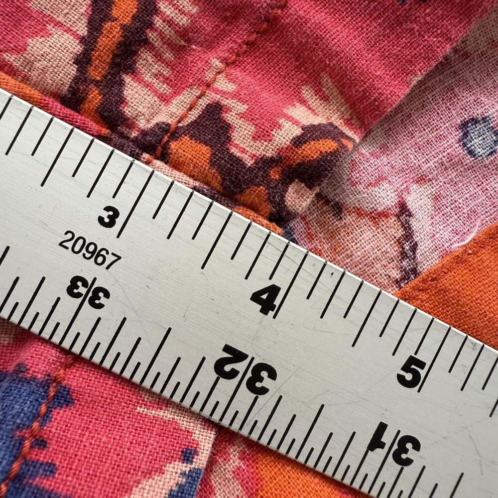 LOFT Linen Cotton Floral Chino Shorts Womens 6 Multicolor Boho Preppy Resort - Picture 6 of 6